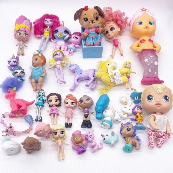 Other - Doll Mini Figures Girls Toy Box Lot 30+ pieces Tiny Tukkins Baby Alive Unicorn
